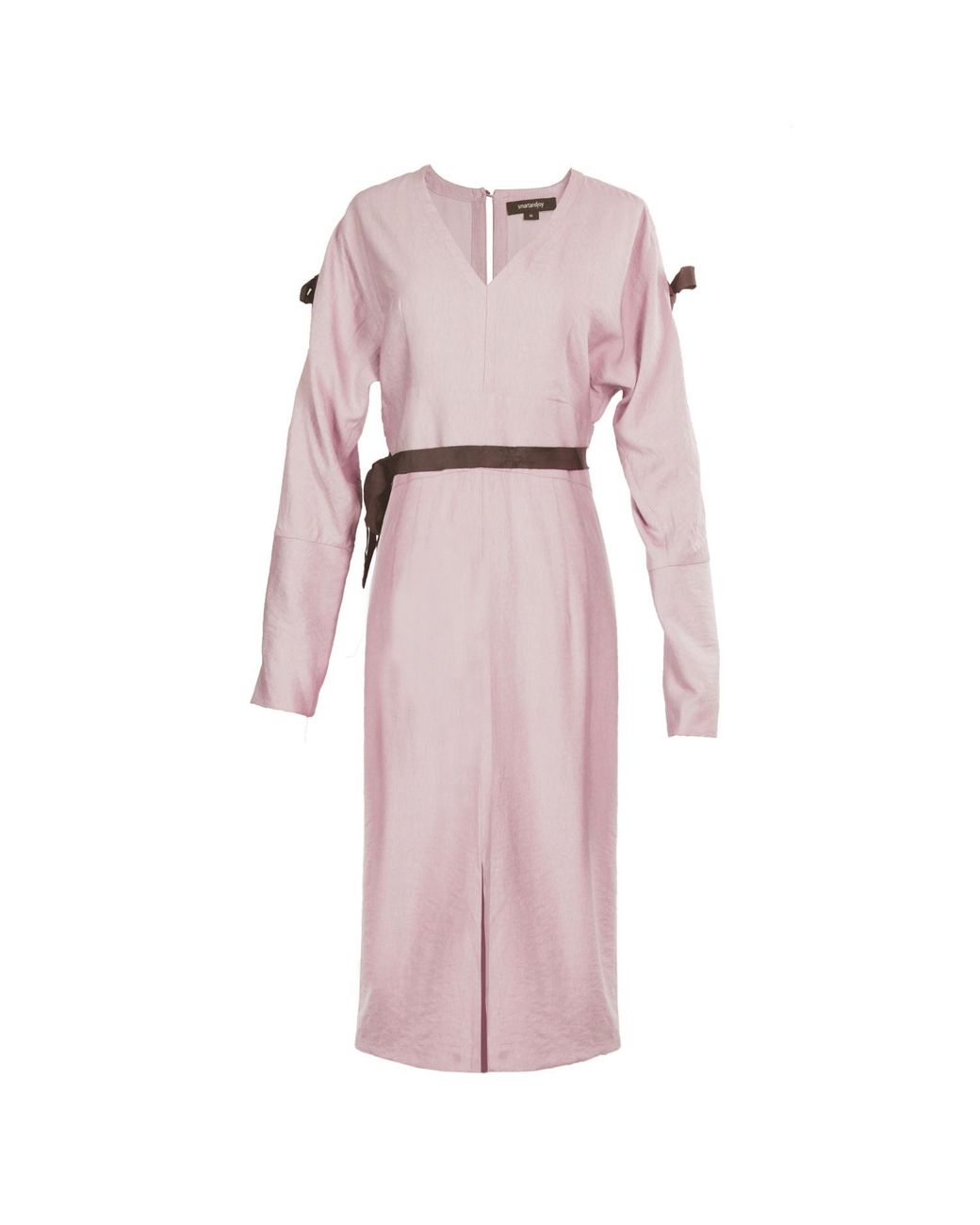Smart and Joy Pink Cold Shoulder V-Neck Dress