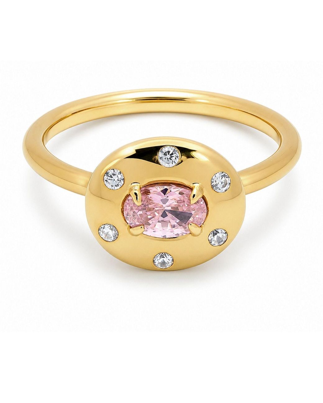 Belinda Jewelz Metallic Tourmaline Oval Birthstone & Accent Stone Ring
