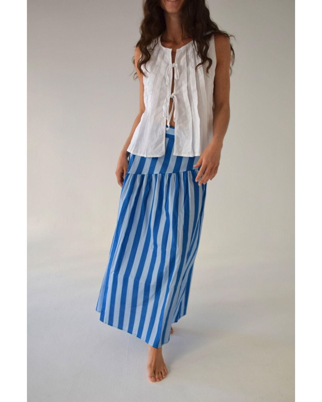Mind Traveler Blue Beth Striped Skirt