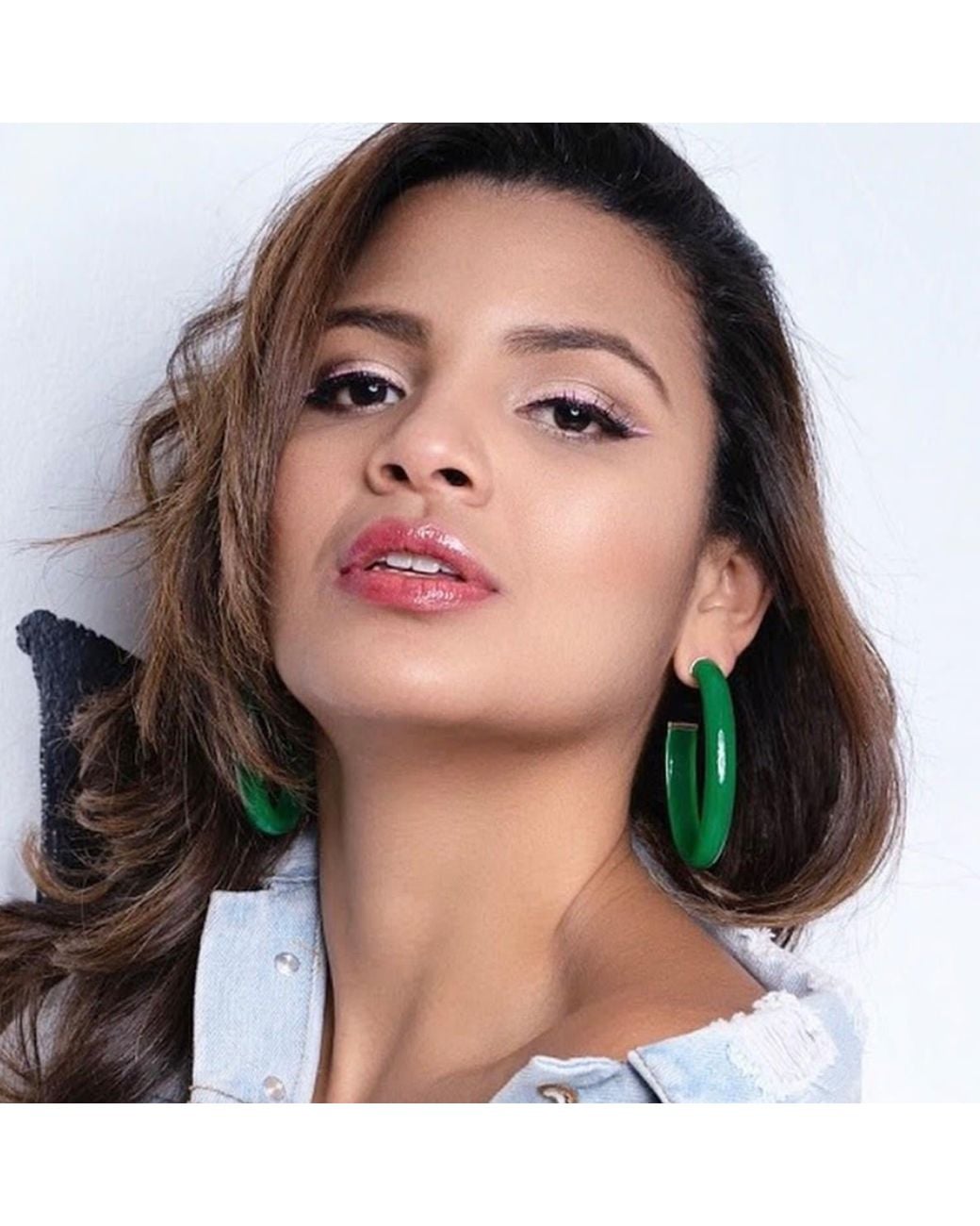 Gold & Honey Green Xl Oval Hoops