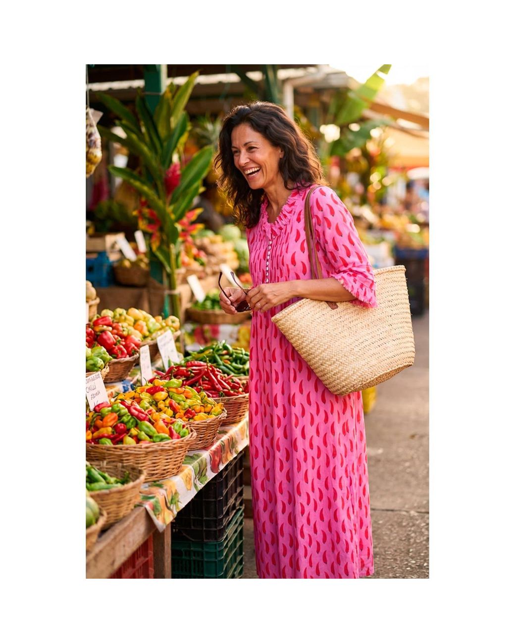 At Last Pink Cotton Annabel Maxi Dress