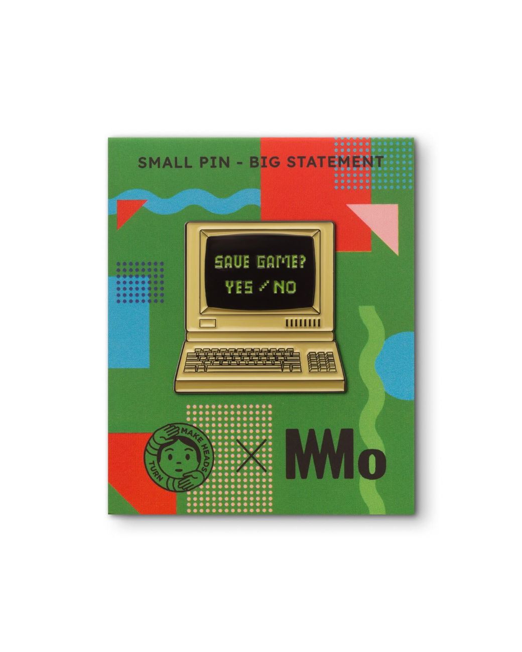 Make Heads Turn Green Neutrals Enamel Pin Old Computer