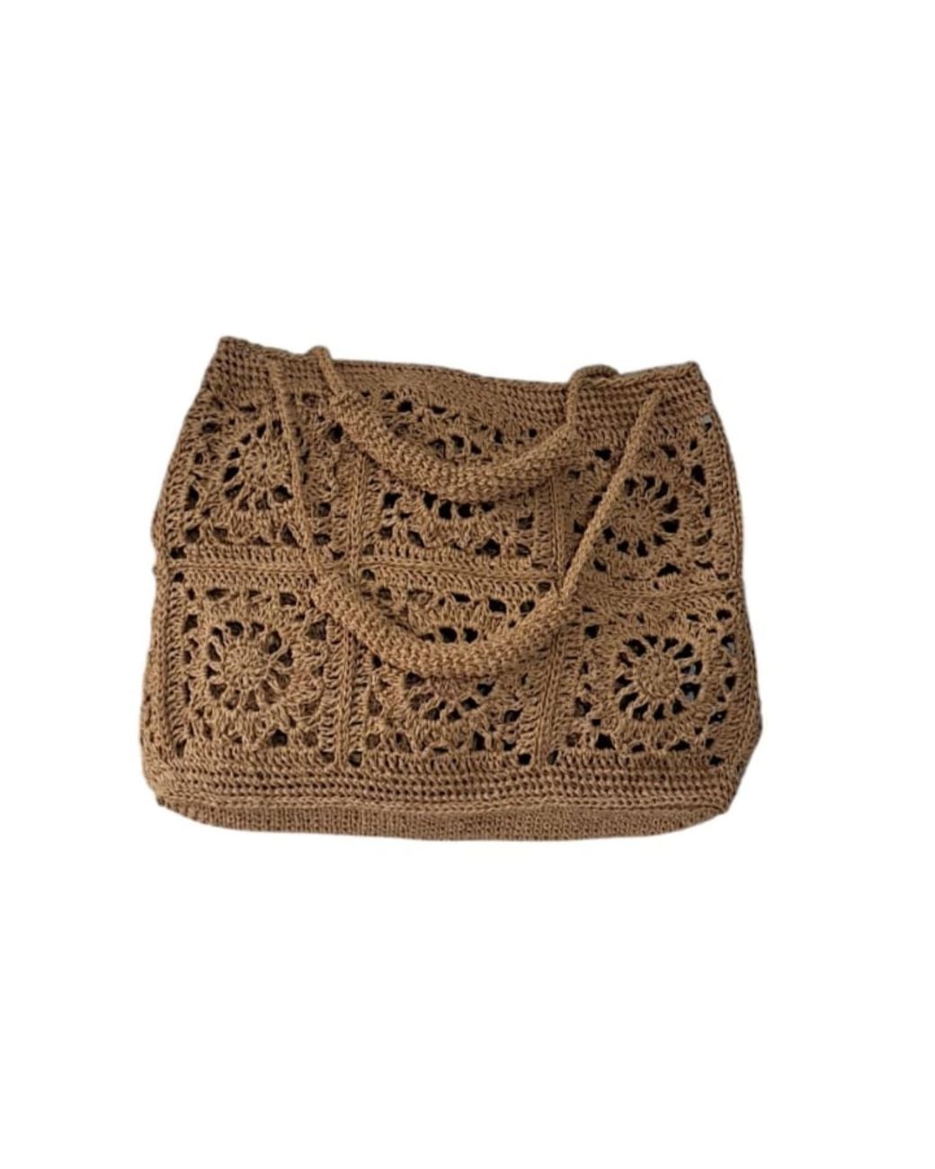 Springmoonatelier Brown Handcrafted Raffia Elegance Bag