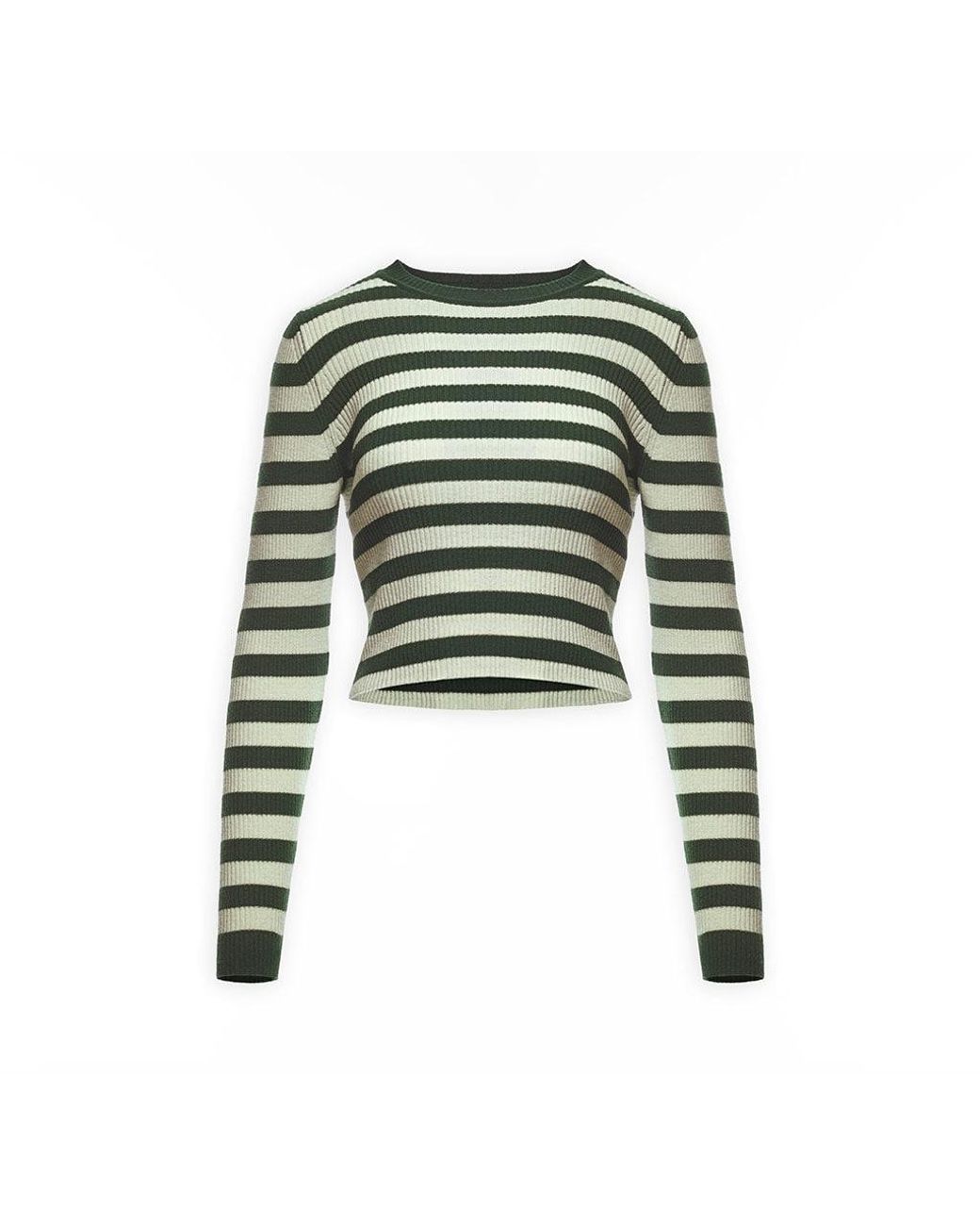 Maison sél Green Soft Striped Sweater –