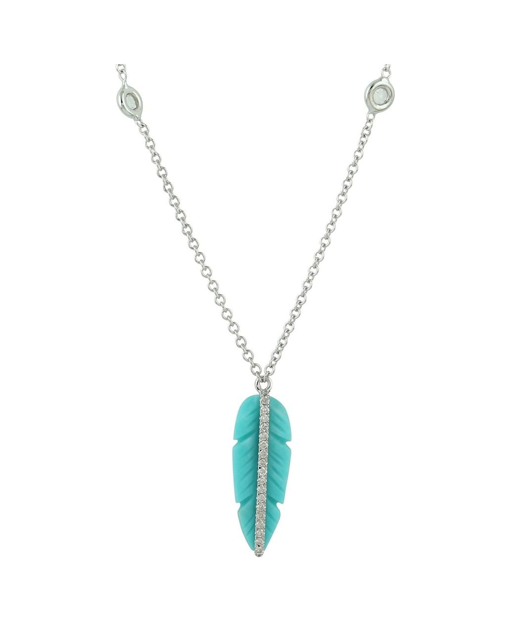 Artisan Metallic 18K & Diamond Feather Pendant Necklace