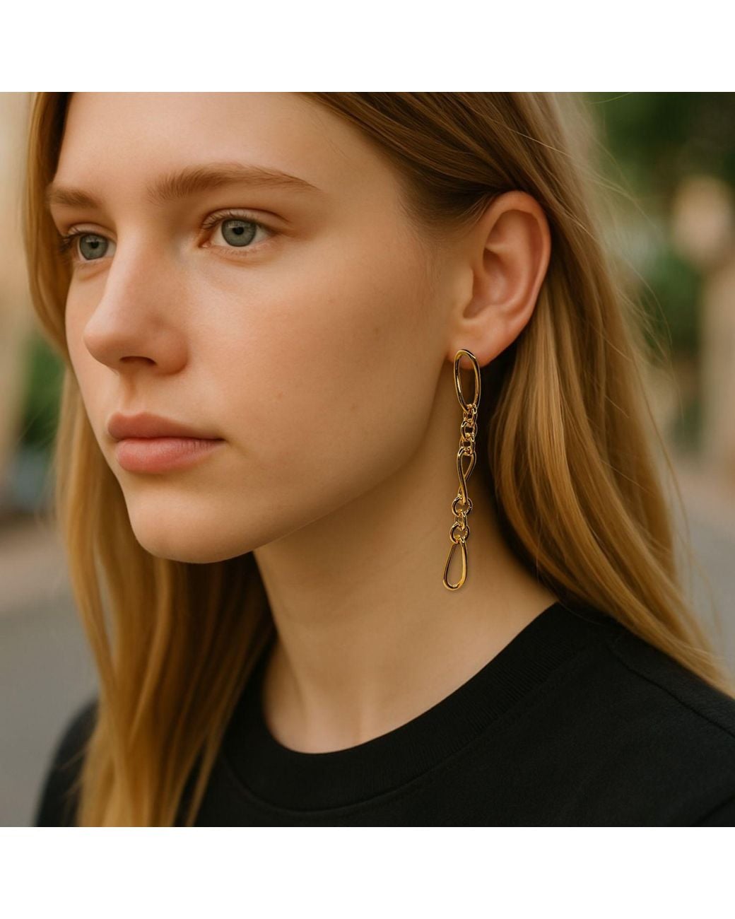 Jaredjamin Metallic Skyler Chain Post Earrings