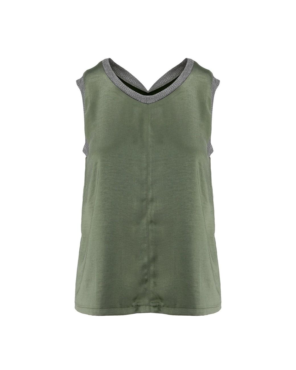 Silvia Serban Green Reversible Satin Top