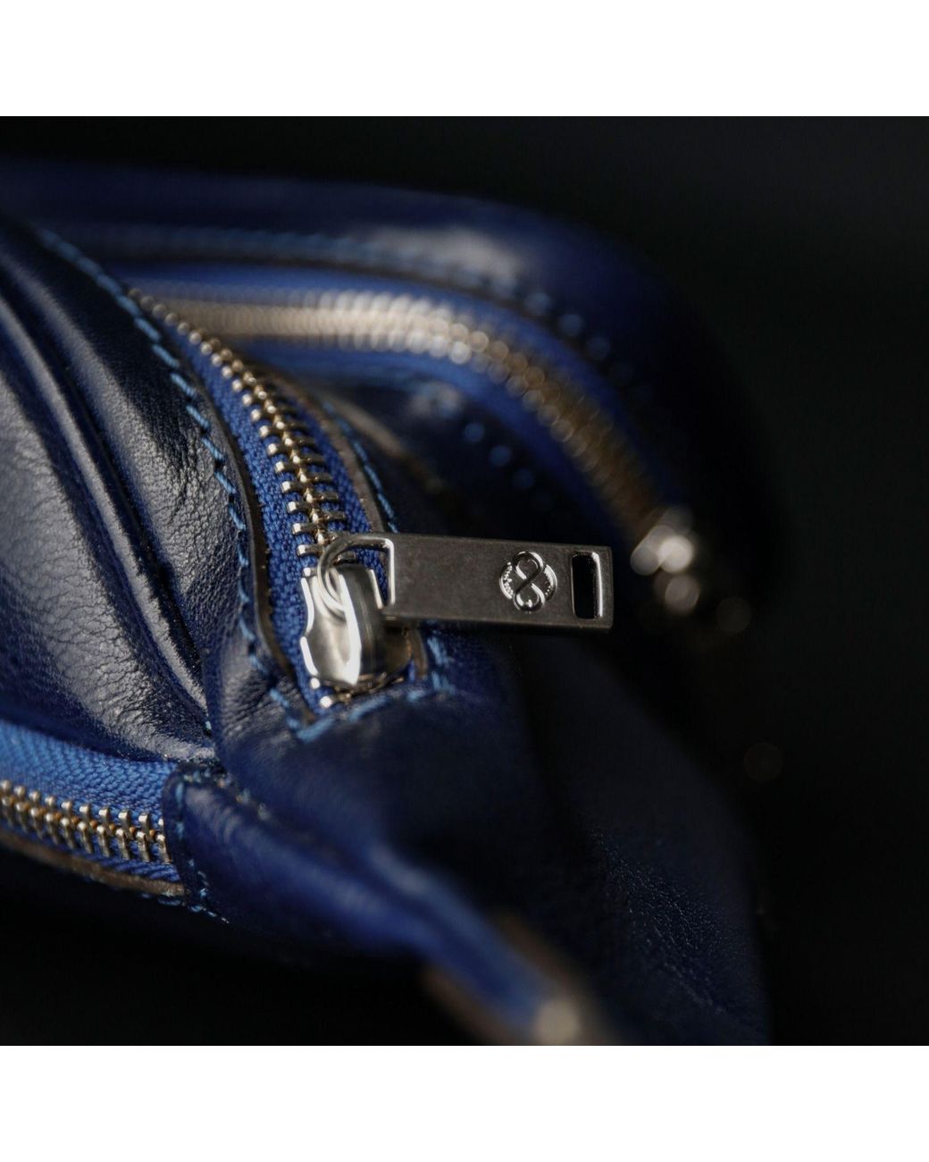 Time Resistance Blue Leather Sling Bag Belly Bag for men