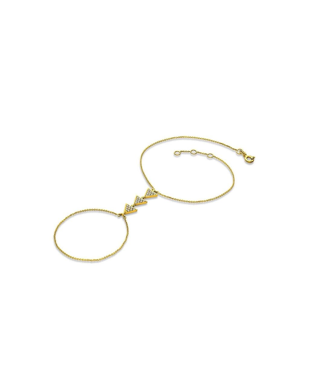 Genevieve Collection Metallic 18K Arrow Shape 2 Way Diamond Bracelet