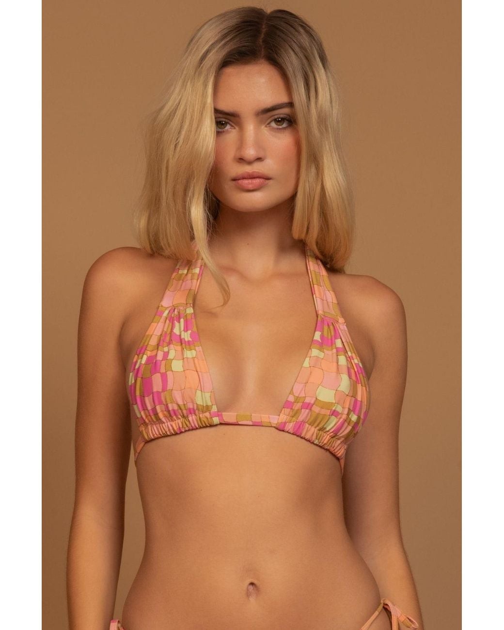 Montce Pink Ibiza Geo Niki Bikini Top
