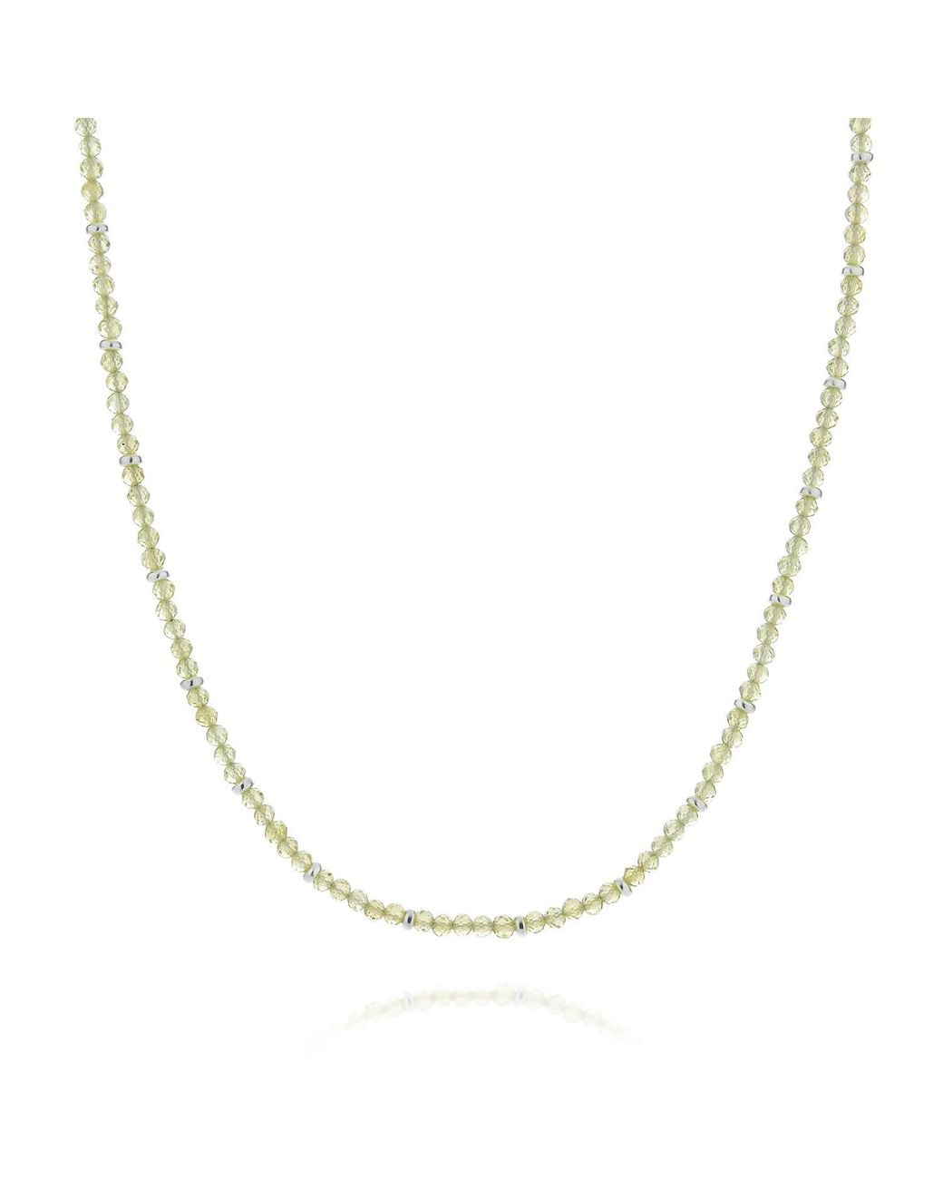Nellou Jewellery Metallic Peridot August Birthstone Orbit Necklace