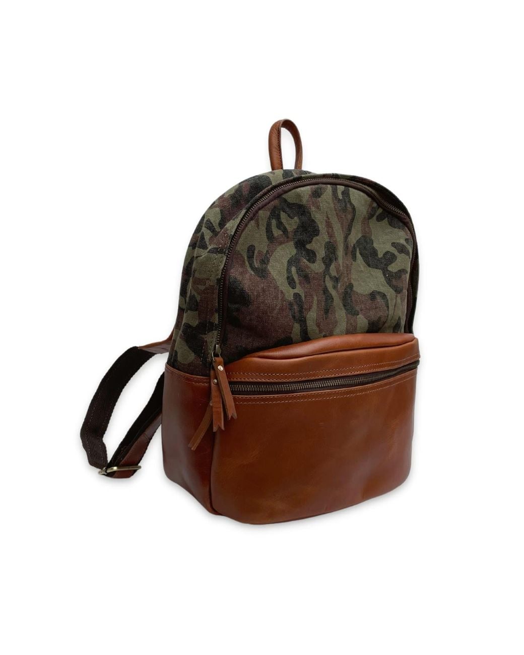 VIDA VIDA Brown Camo & Leather Backpack - Camo