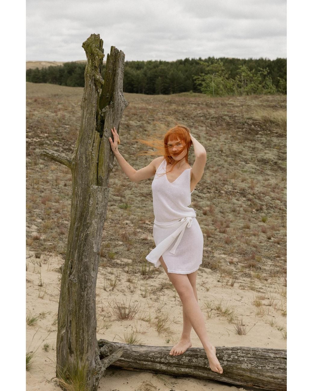 SALANIDA White Mare 100% Linen Tank Top