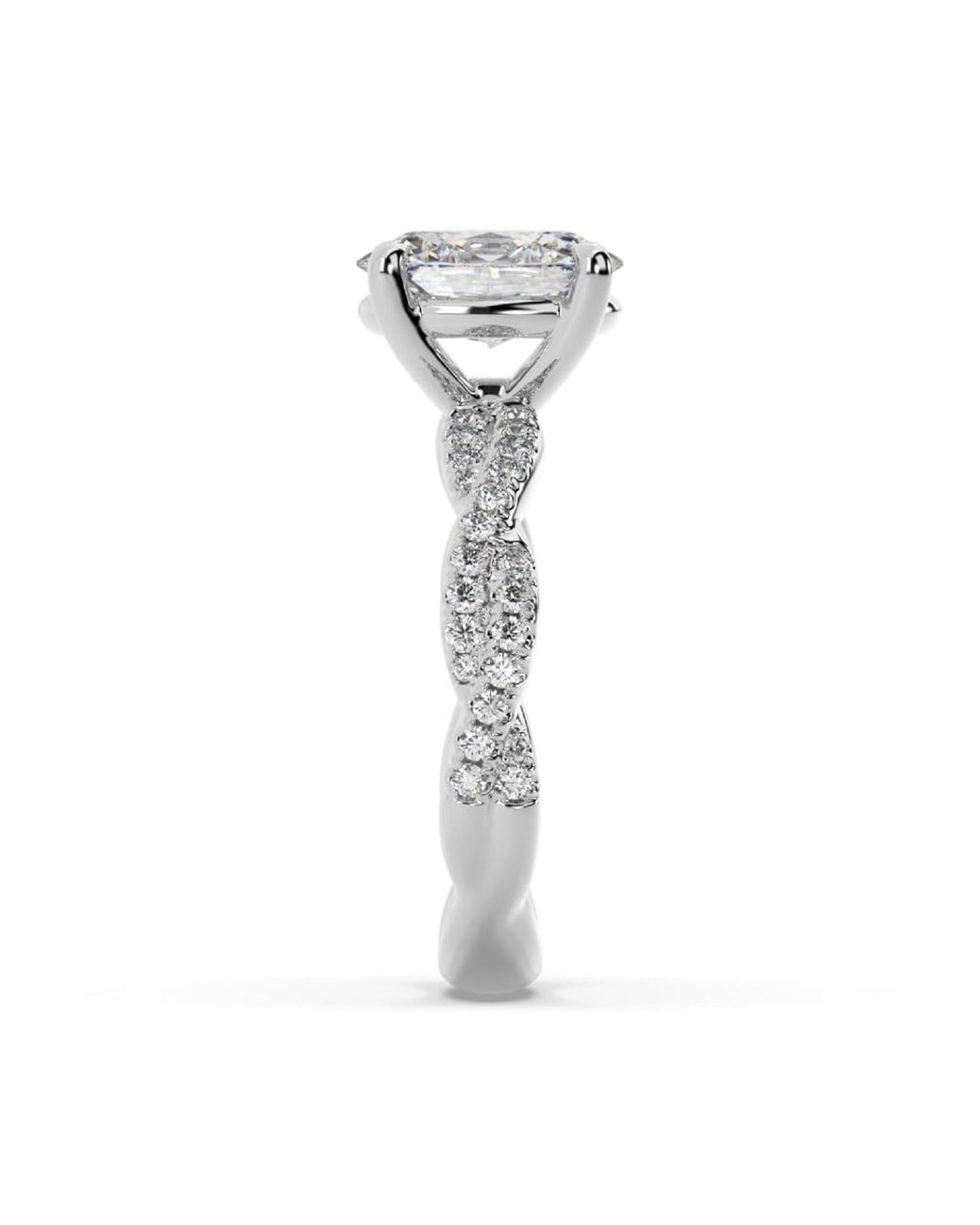 Artisan White Designer Oval-Cut Lab Diamond Ring