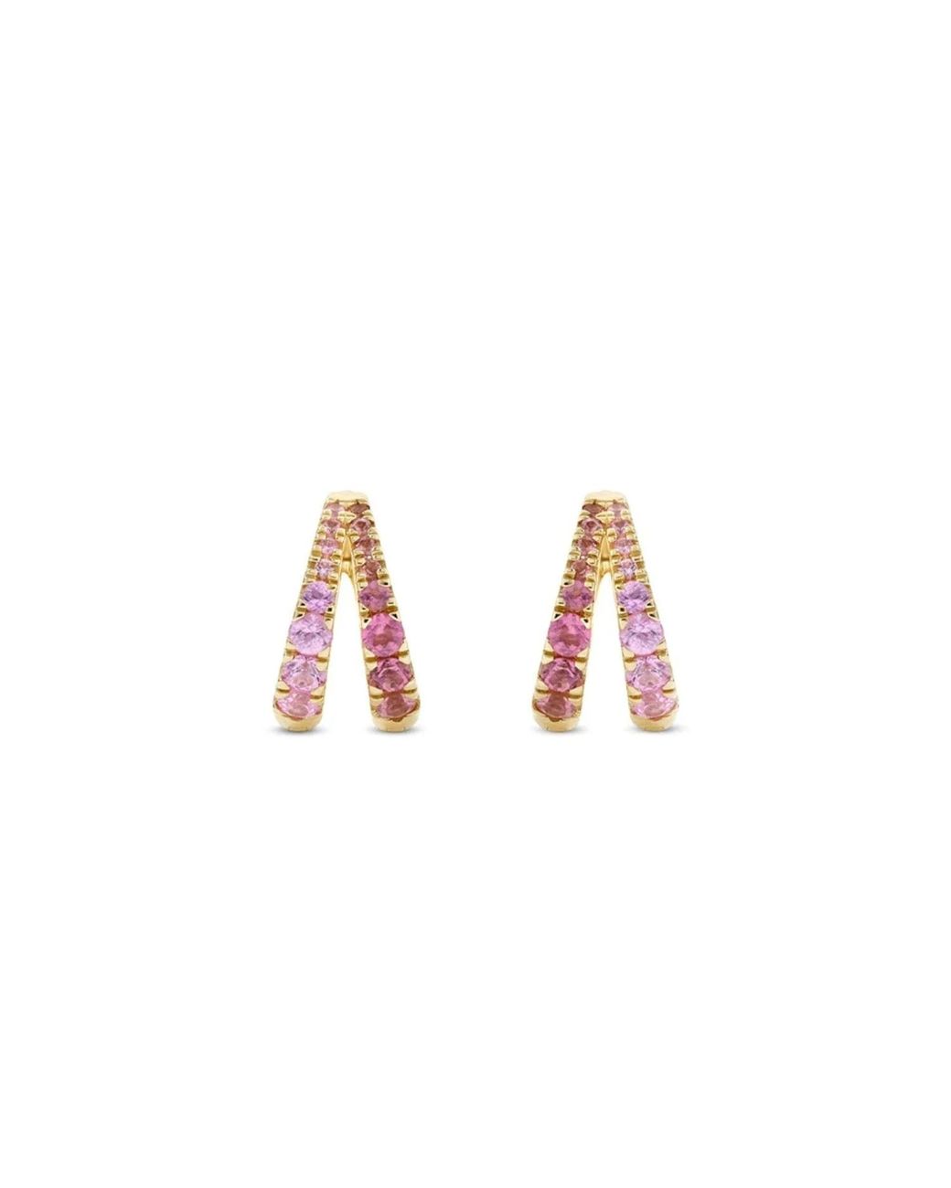 Dinny Hall Metallic Signature Duo Rubellite & Sapphire Huggie Hoops