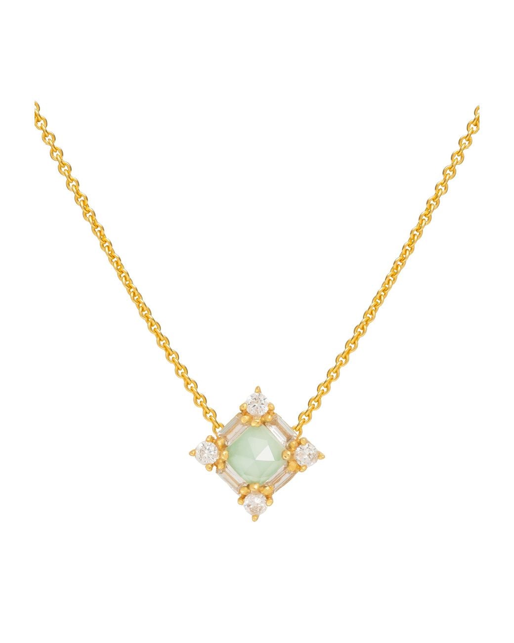 Lavani Jewels Metallic Aquamarine Polaris Pendant Necklace Plated