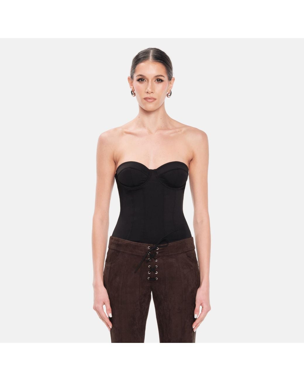 OW Collection Black Reese Corset Top