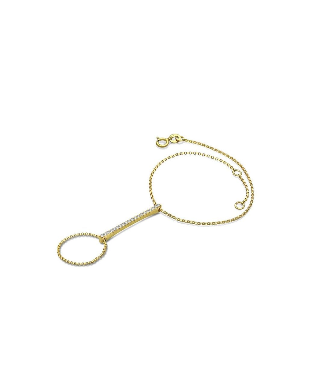 Genevieve Collection Metallic 18K Diamond Bar 2 Way Diamond Bracelet