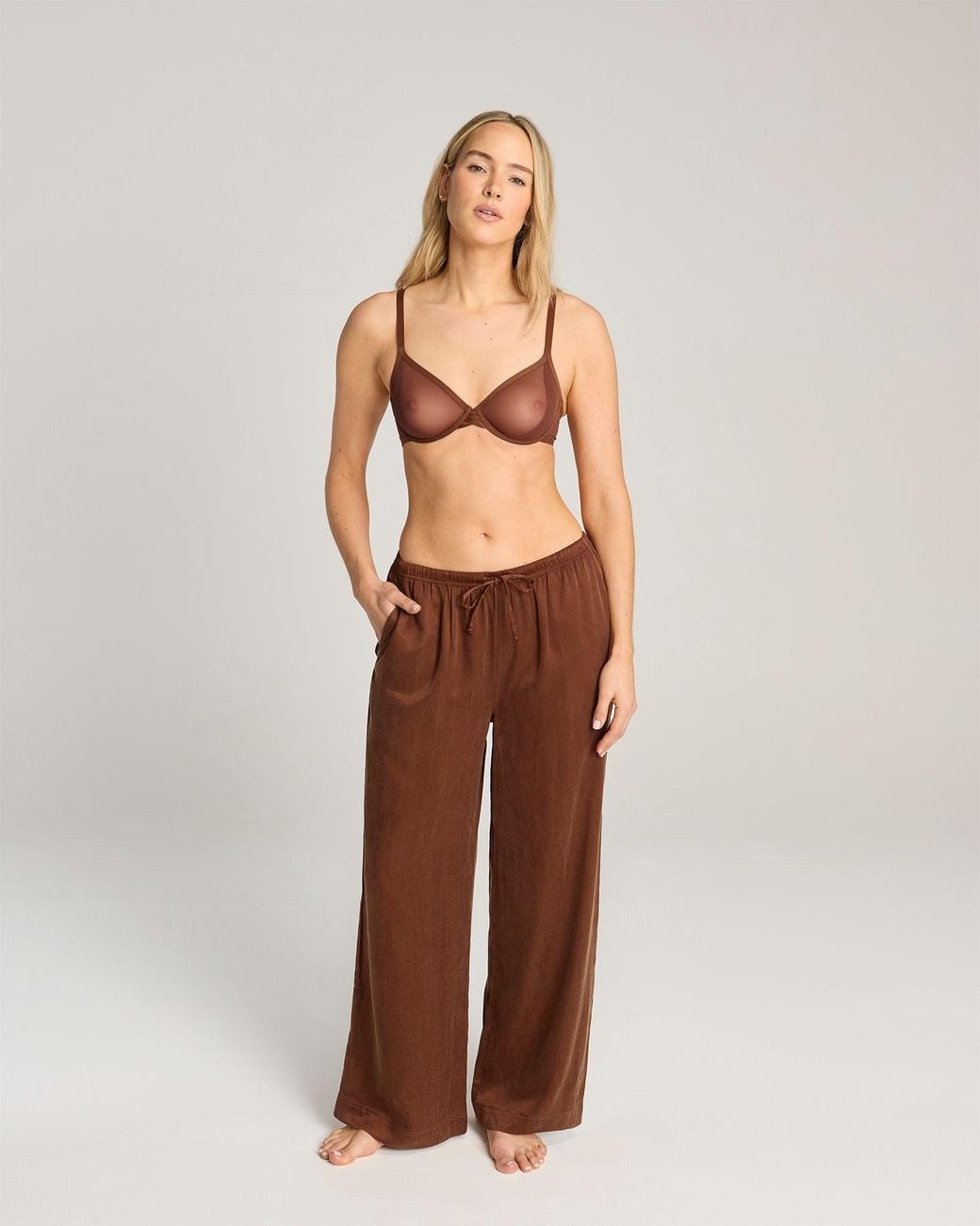 Nudea Brown Eco-Luxe Drawstring Trouser
