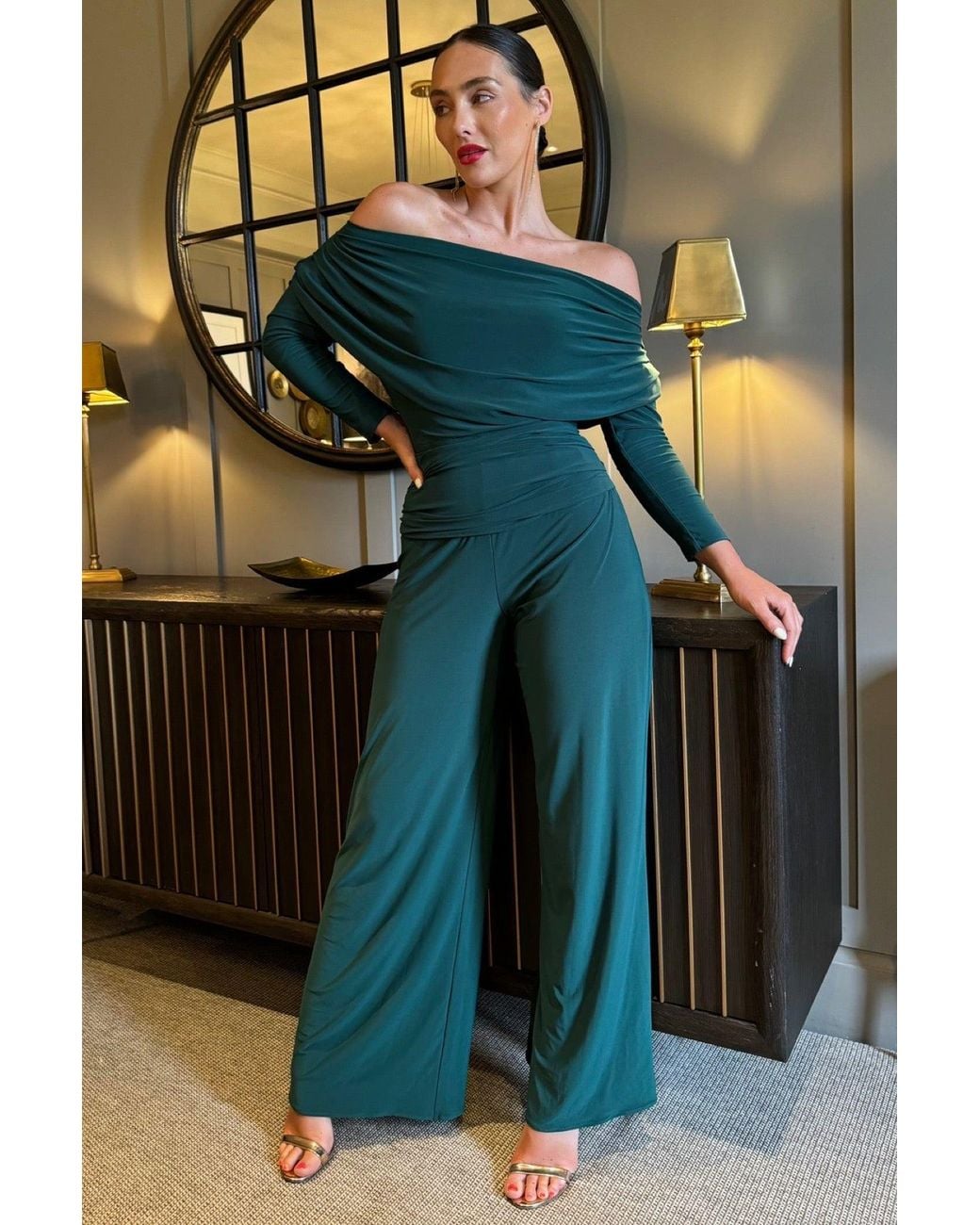 Atom Label Green Carbon Jumpsuit With Sleeve