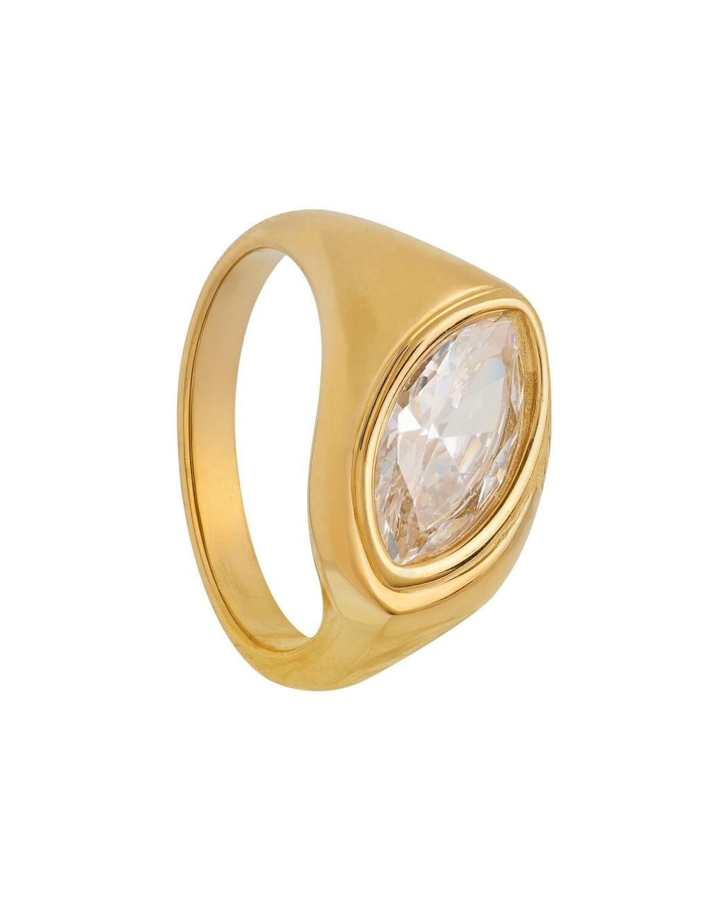 Ballinger Jewellery Metallic Pear Drop Signet Statement Chunky Ring