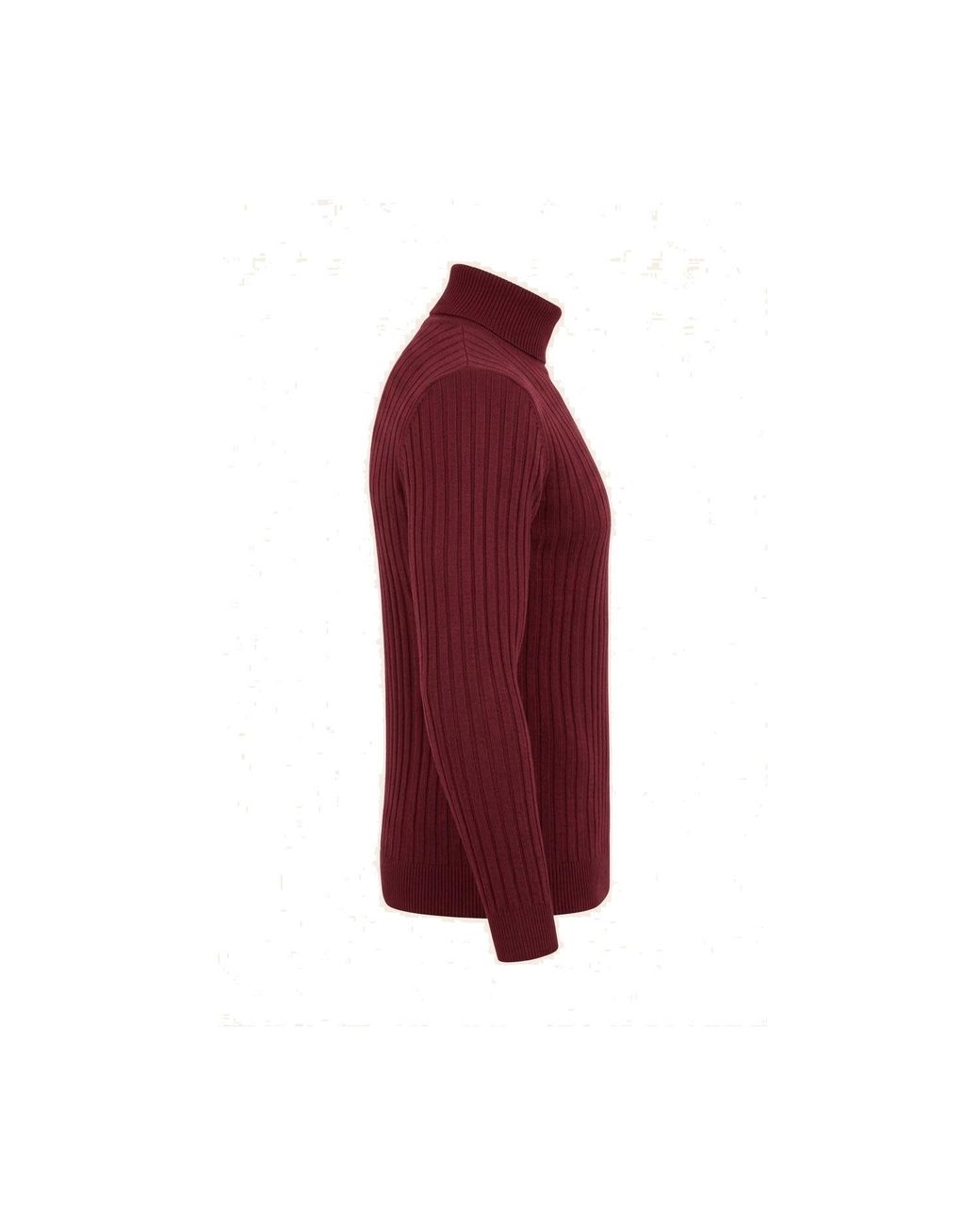 Ron Tomson Red Roll Neck Ribbed Sweater for men