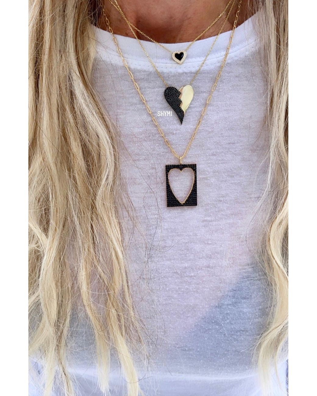 SHYMI Metallic Enamel & Pave Mini Heart