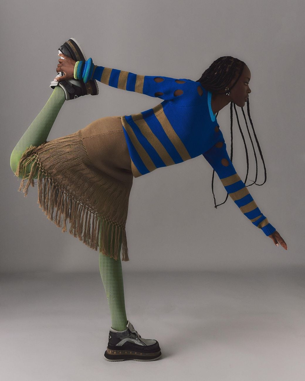 Fully Fashioning Blue Brooke Sweater