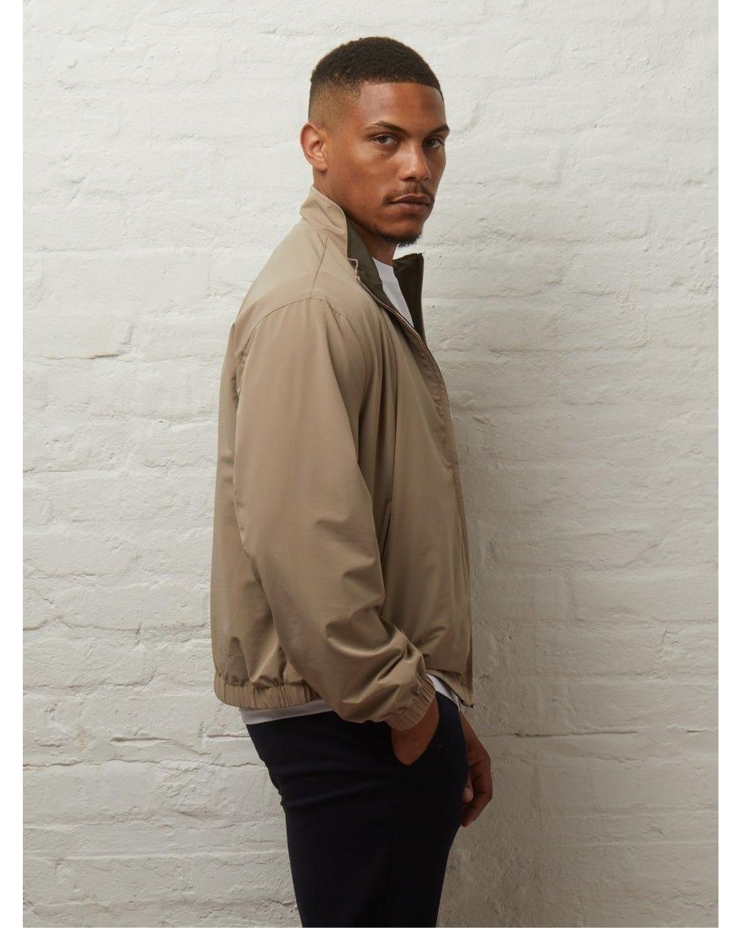 Guards London Green Neutrals Eldridge Reversible Lightweight Harrington for men