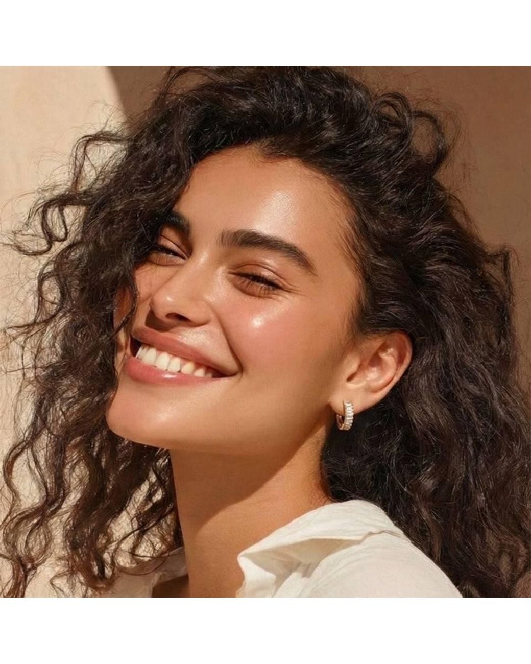 With Love Darling Metallic Crystal Hoop Earrings