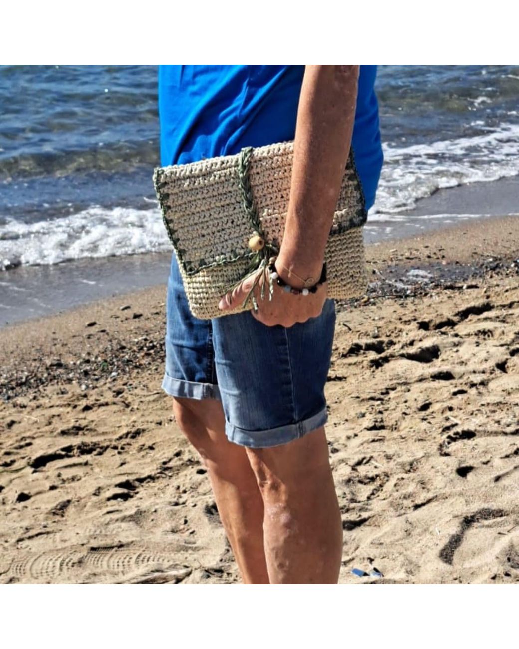 Springmoonatelier Brown Neutrals Raffia Cream Clutch Bag