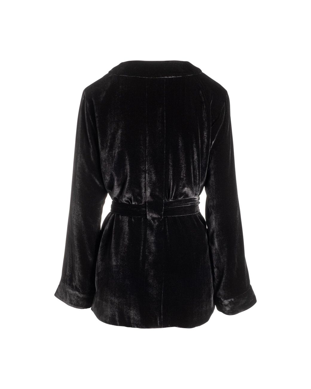 Je Mérite (I Deserve) Black Silk Velvet Short Robe
