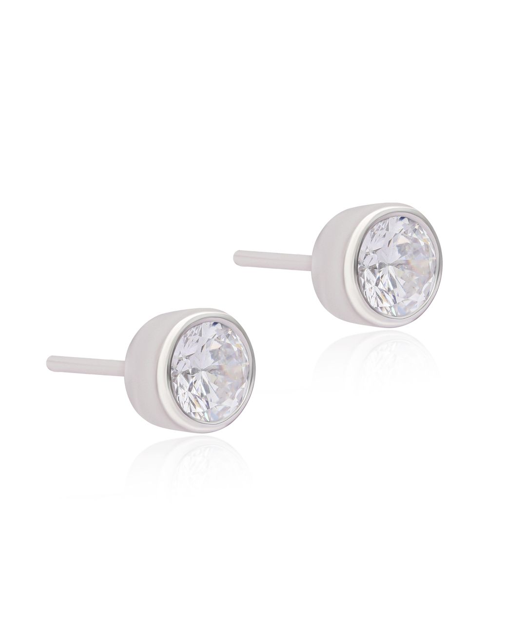 The Jewelz Metallic Round Solitaire Cz Stud Earrings for men