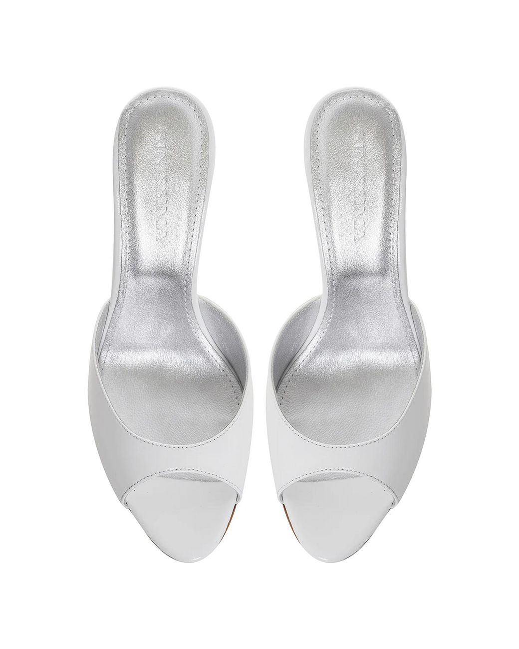 Ginissima White Vicky Patent Leather, Round Toe