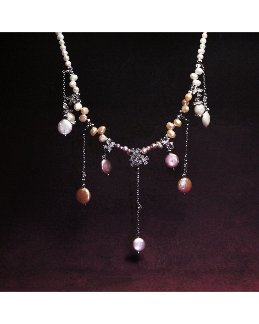 Ninemoo White Perles En Fête Pearl Necklace – Confetti