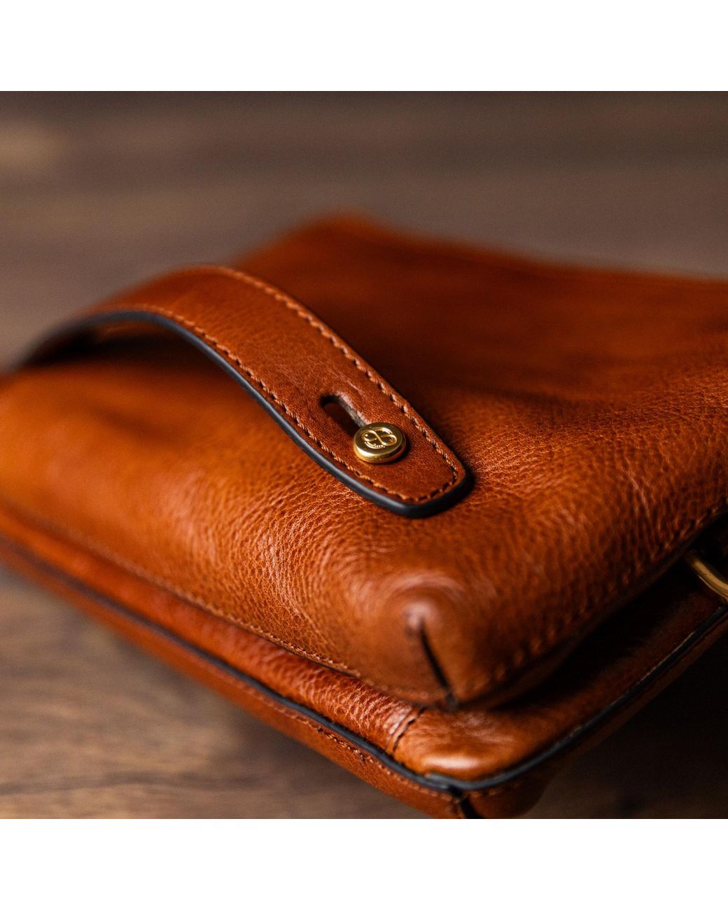Time Resistance Brown Leather Clutch for men