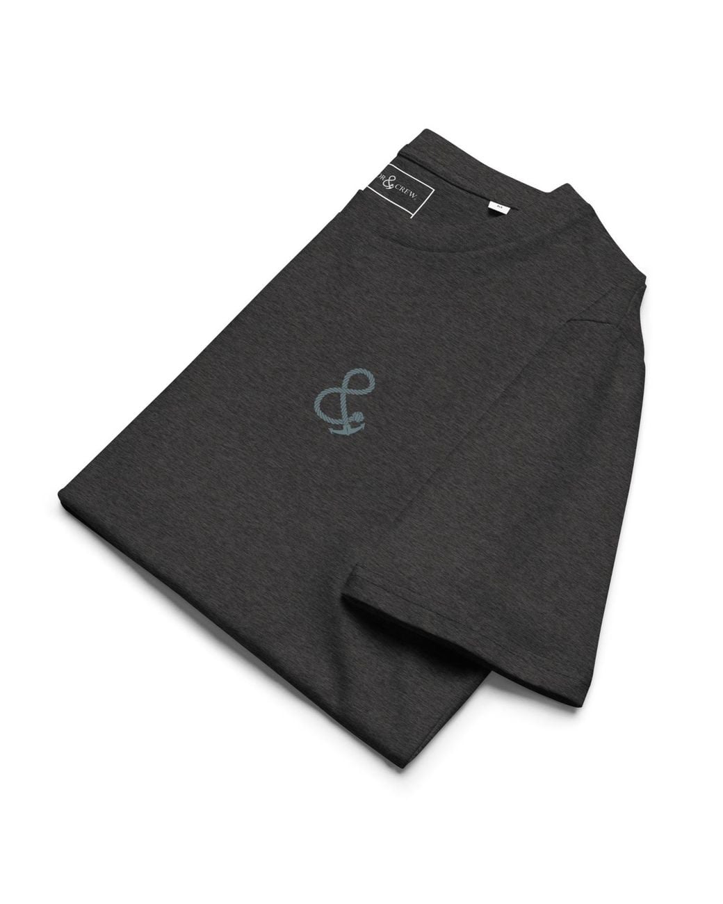 Anchor and Crew Black Heather Just Drift. Seeker Organic Cotton T-Shirt