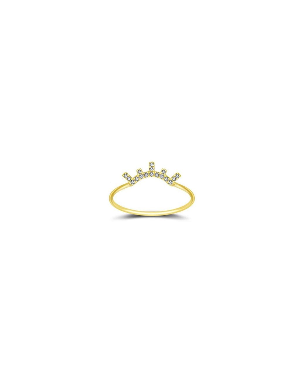 Genevieve Collection Metallic 18K Eyelash Shape Diamond Ring