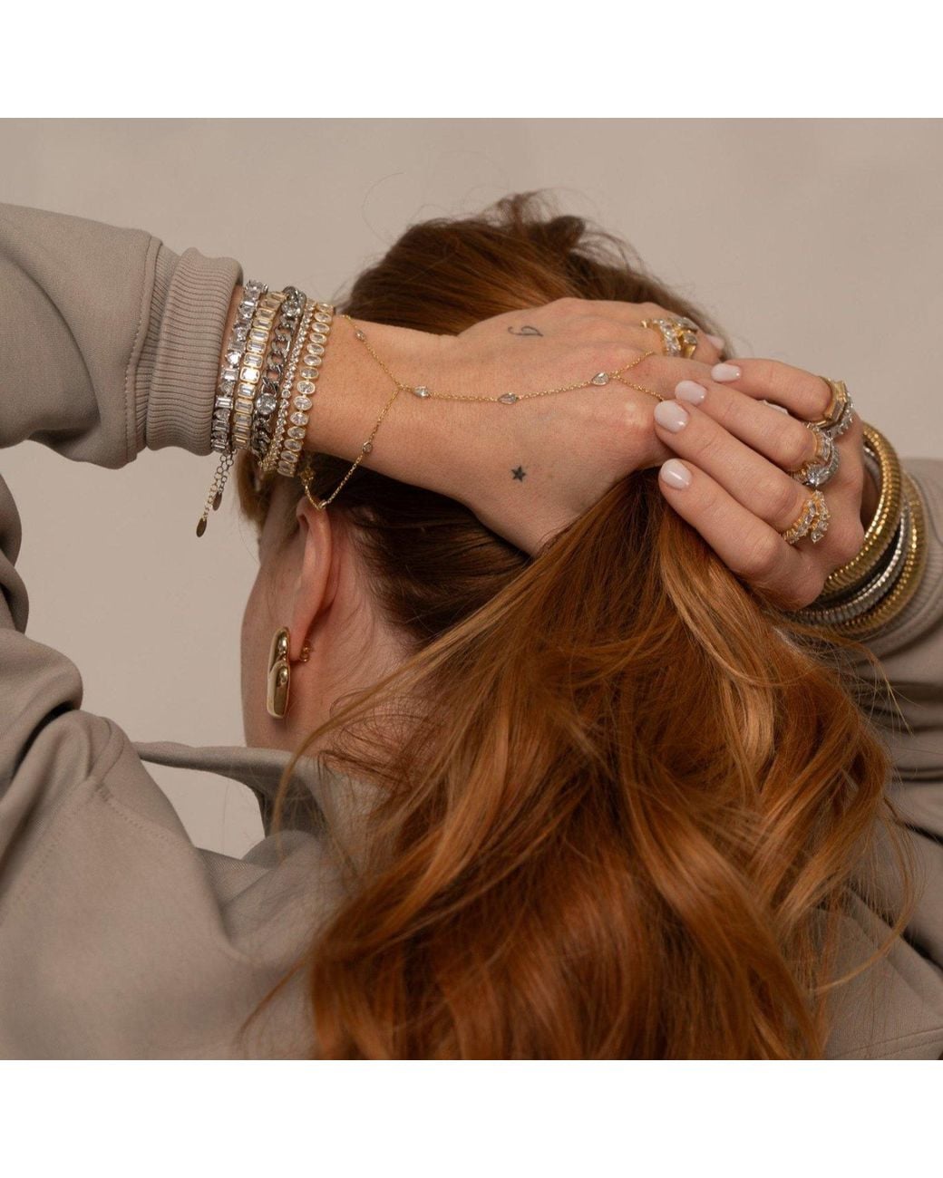 SHYMI White Multi Stone Hand Chain
