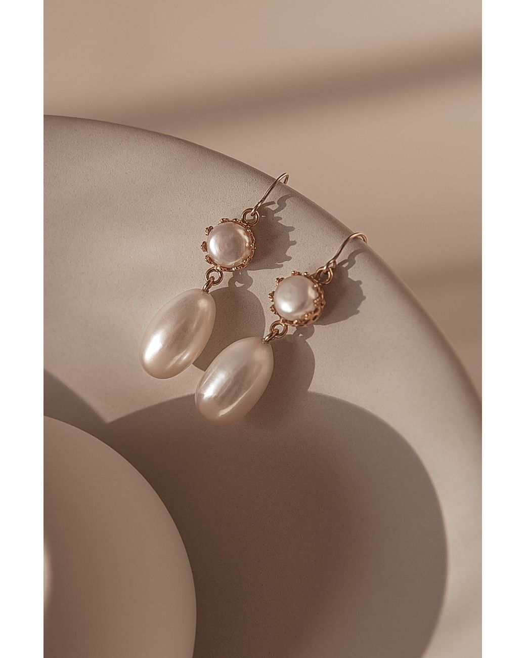 Katy Faye Metallic Mira Pearl Earrings