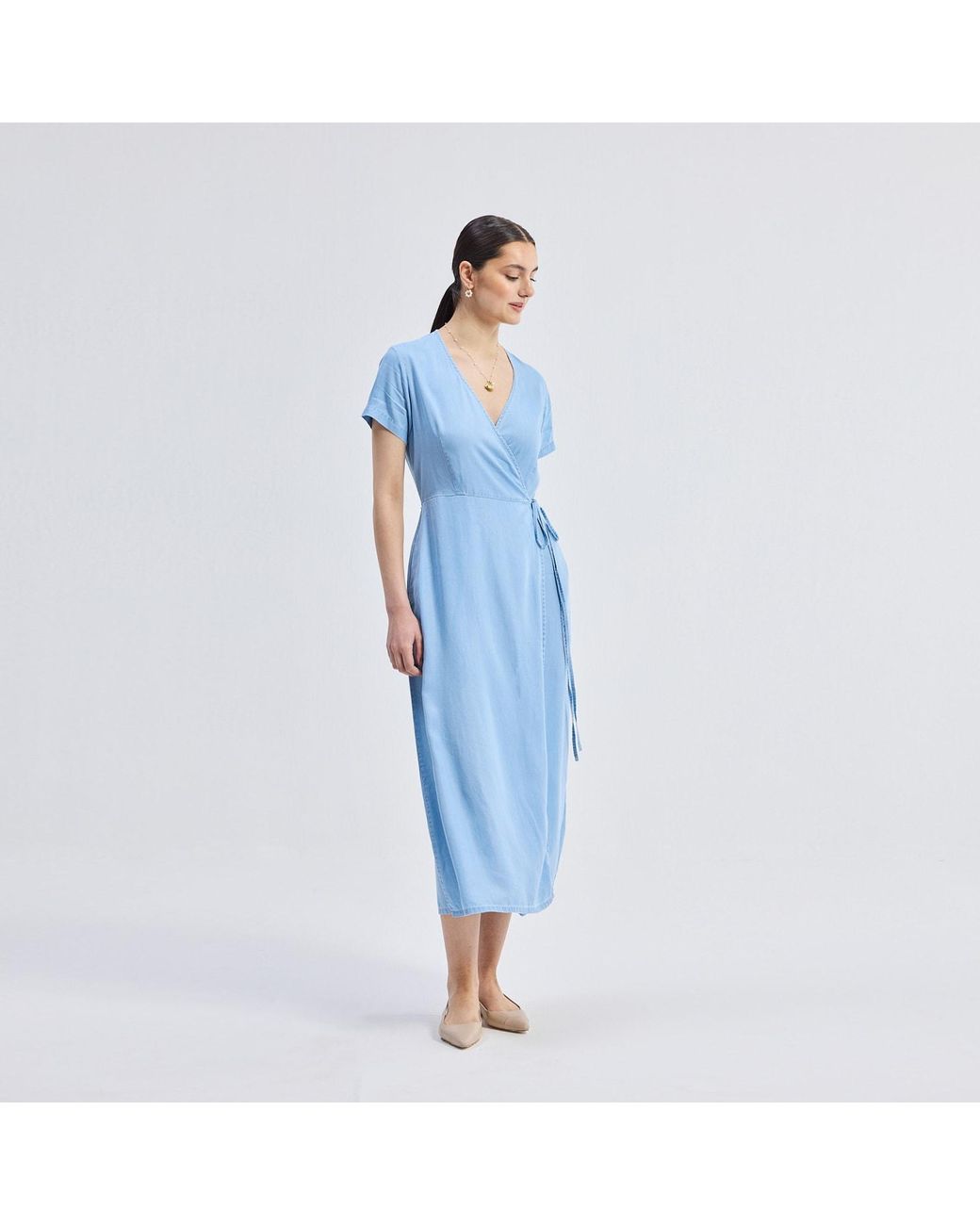 REISTOR Blue Maxi Wrap Dress