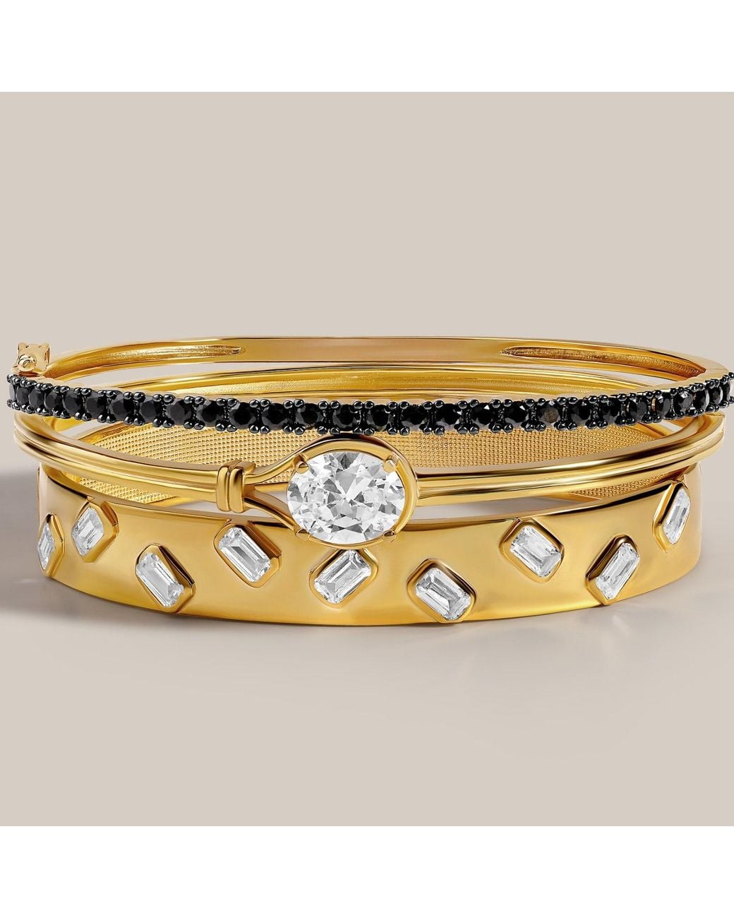 SHYMI Metallic Thin Stone Bangle