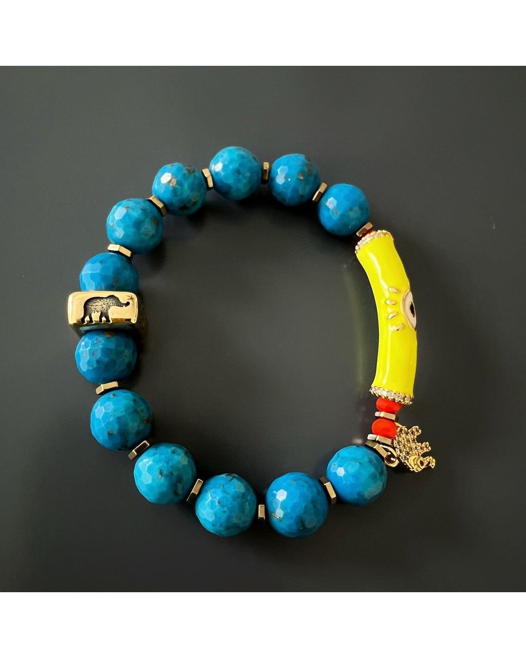 Ebru Jewelry Blue Turquoise Unique Protection Bracelet