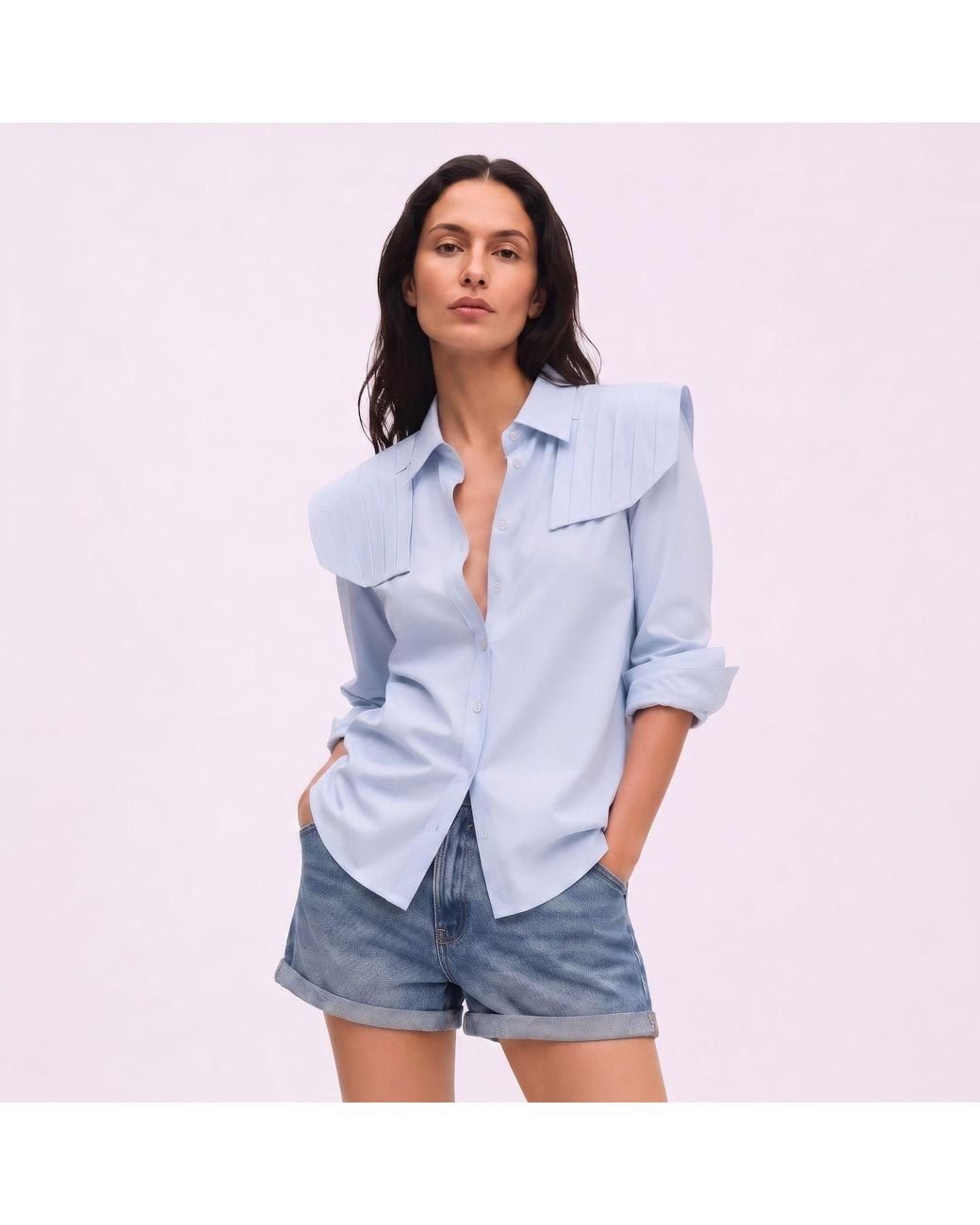 Maan Istanbul Blue Oversize Cotton Shirt