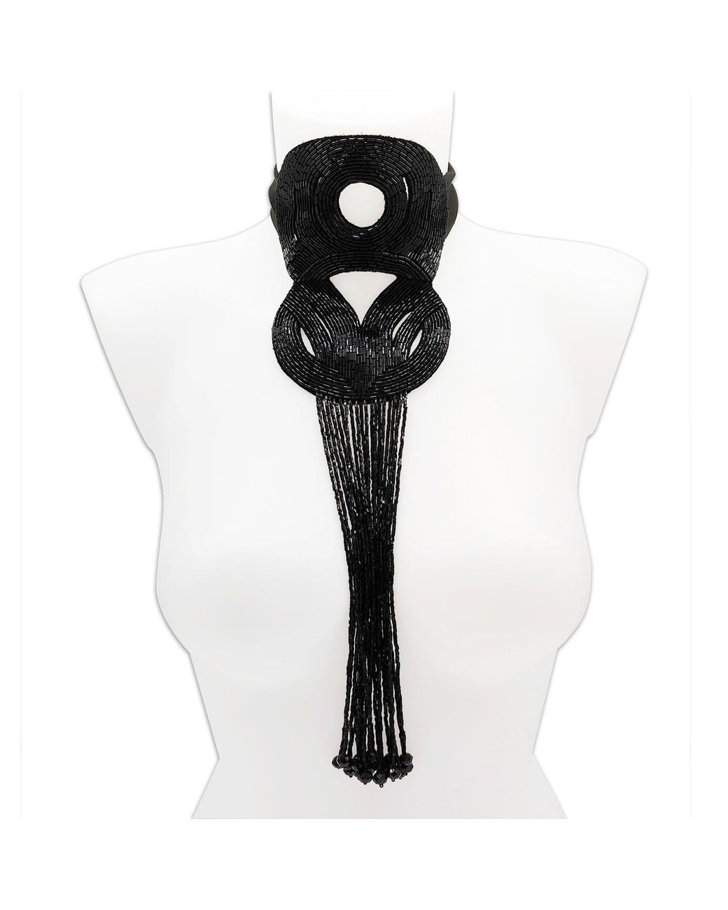 Julia Clancey Black Leia Embroidered Necklace