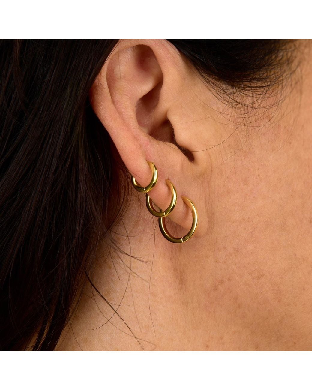 Nellou Jewellery Metallic Nell Hoop Earrings Plated Sterling Medium-Large