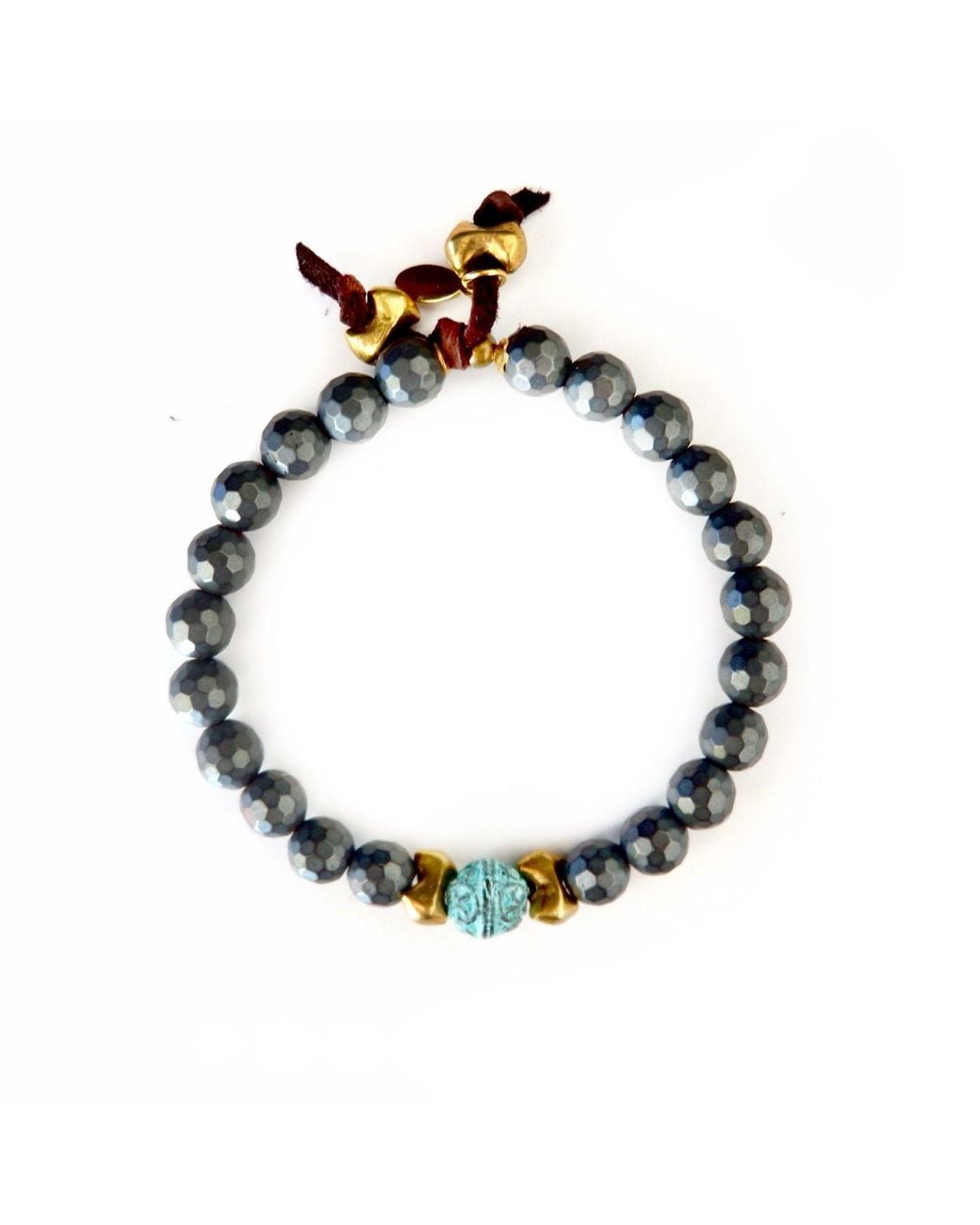 Persia Dona Jewelry Metallic Hematite X Bracelet for men