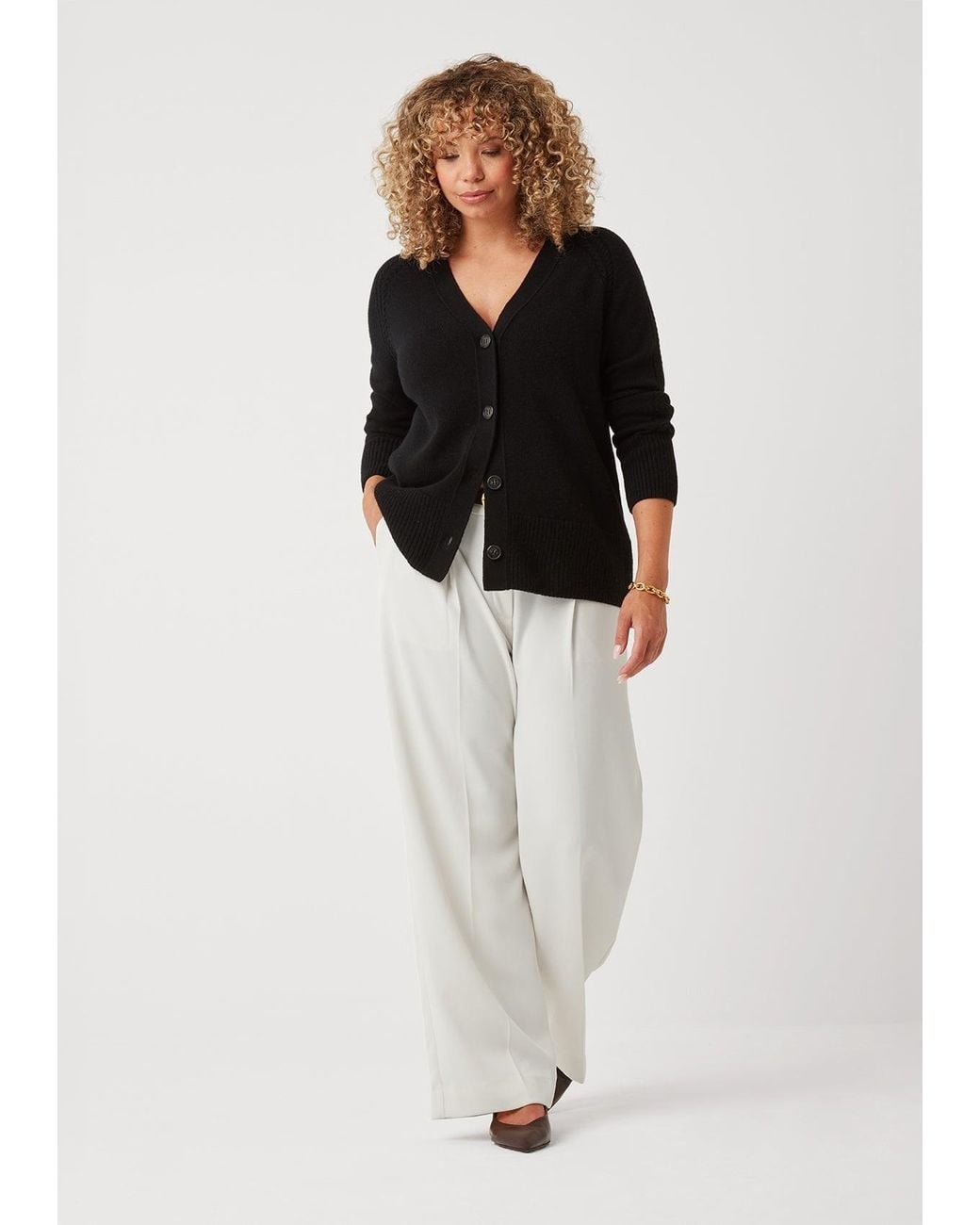 Loop Cashmere Black The Luxe Boyfriend Cardigan