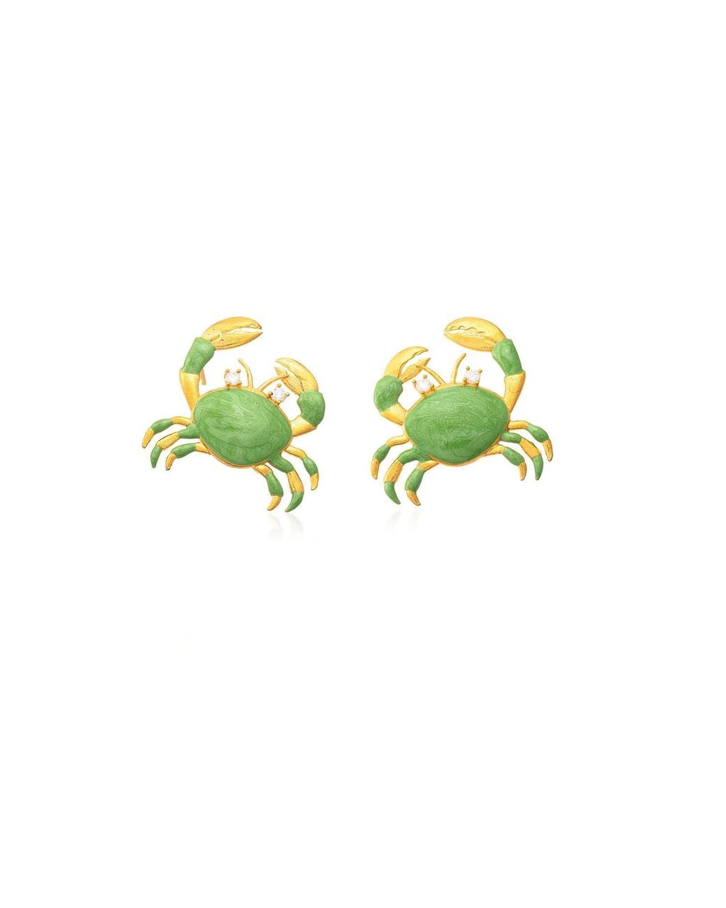 Milou Jewelry Green Light Crab Earrings