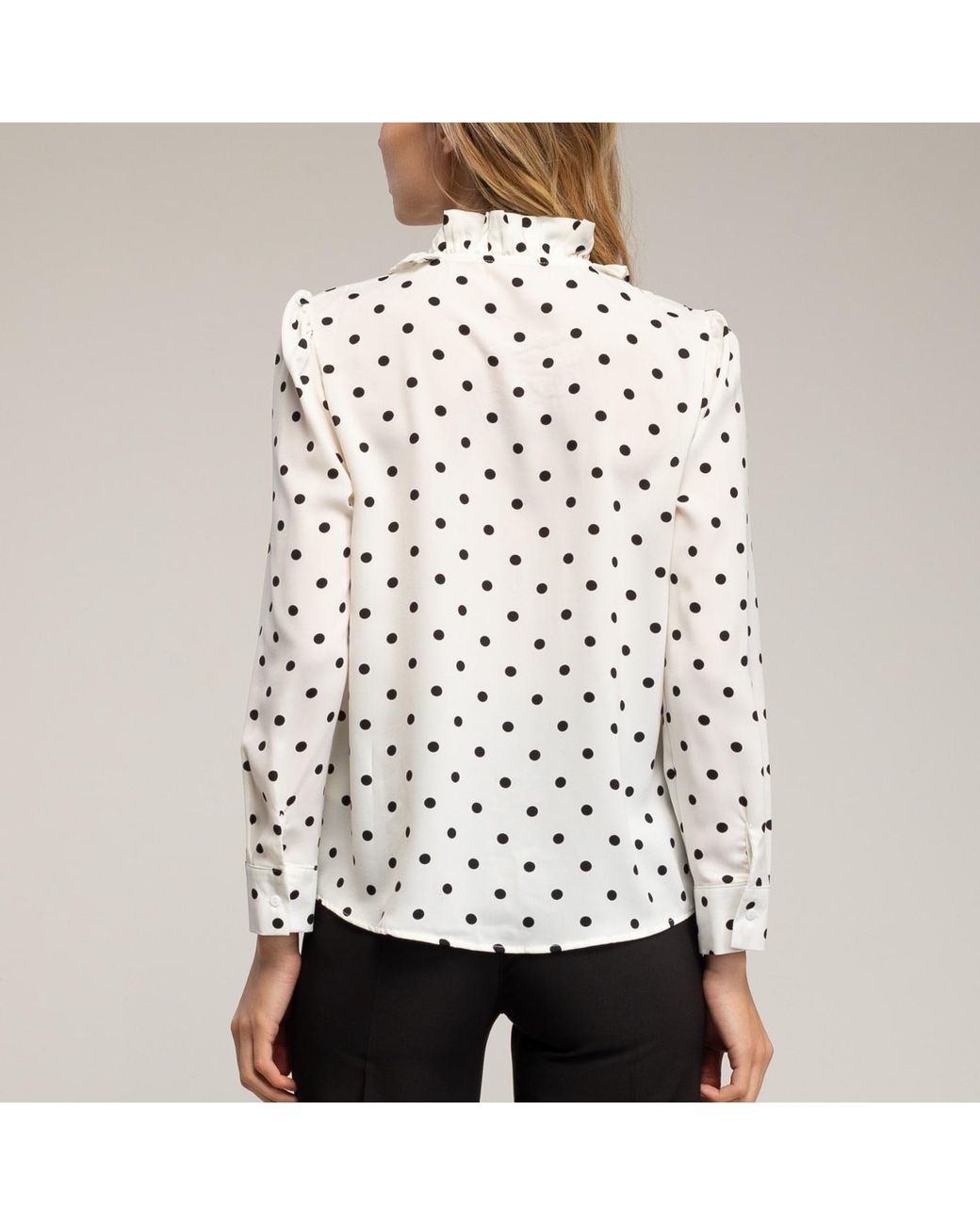 Tantra Spain Sl White Polka Dot Blouse With Ruffles On The Chest